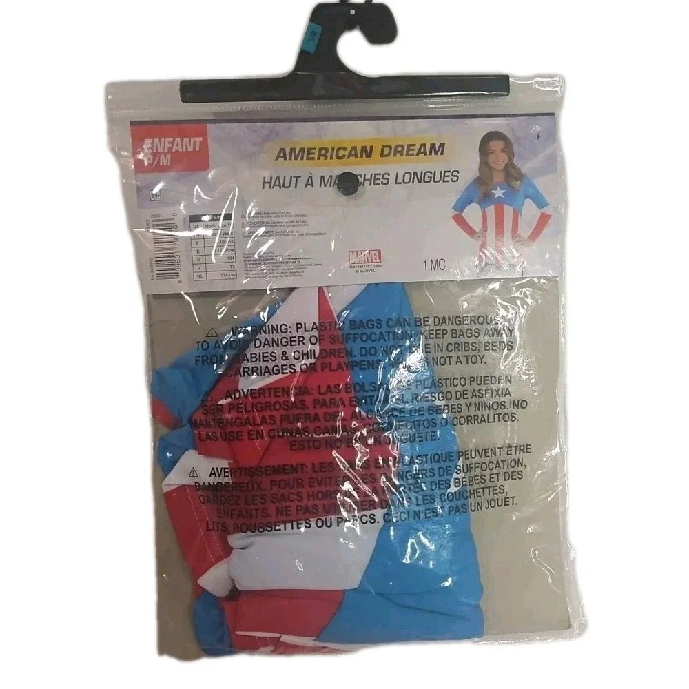 Marvel American Dream Girls Long Sleeve Shirt Costume Halloween Size S/M - Picture 3 of 4